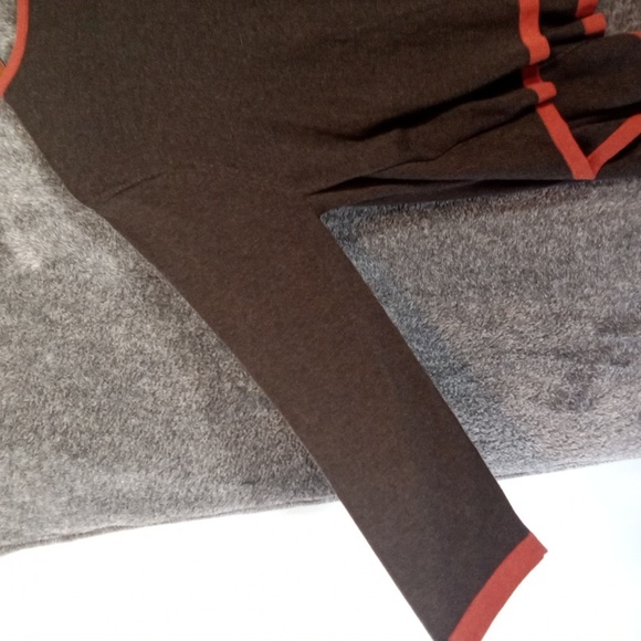Bryn Walker Brown and Red Cardigan Sweater with Classic Knit Design Open Size S - Picture 5 of 10